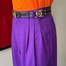 GIANNI VERSACE ISTANTE purple pleated wool pants size 50 from F/W 1993/94