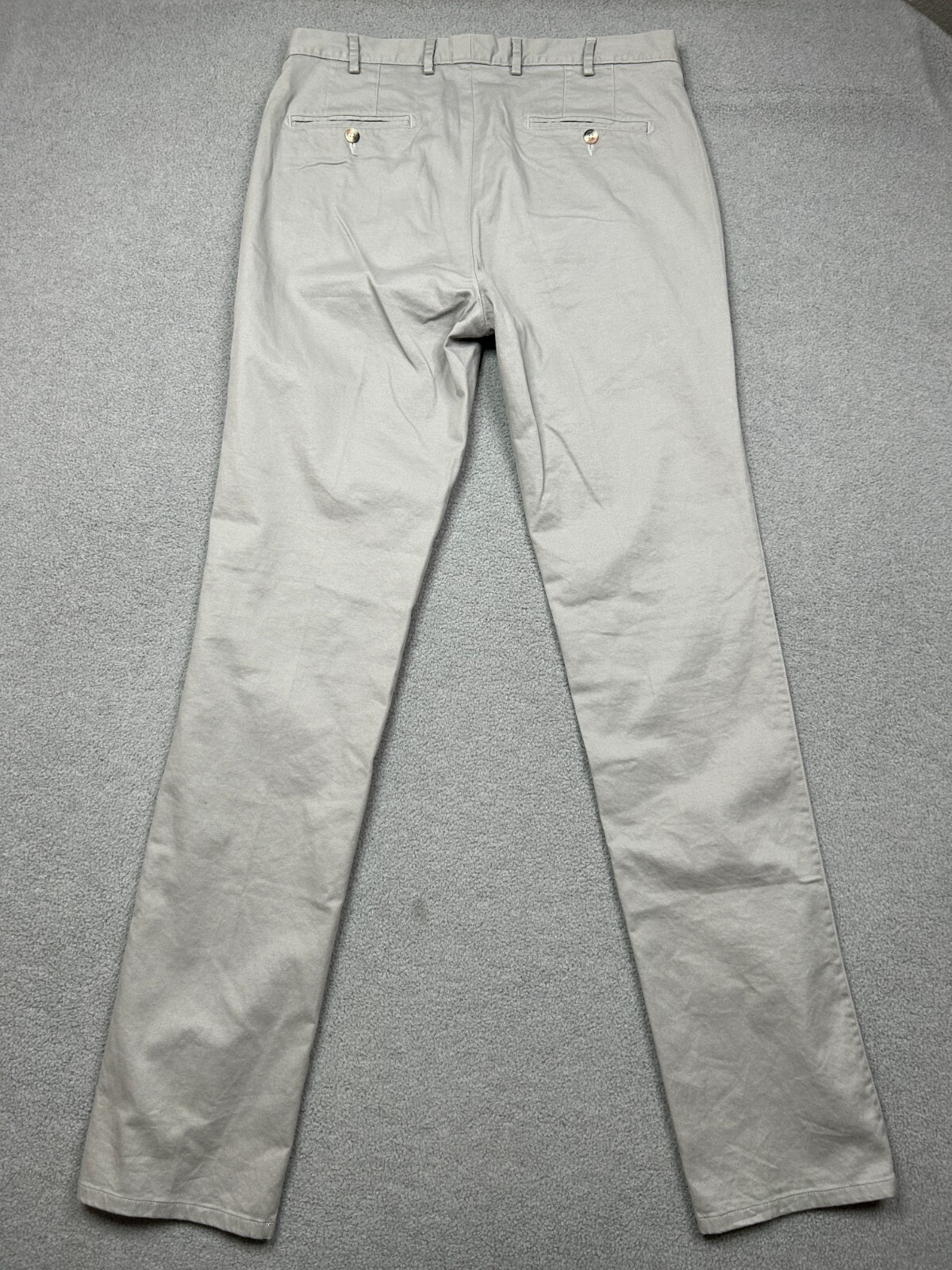 Peter Millar Pants Mens 34x36 Gray Chino Golf Trousers Pima Cotton