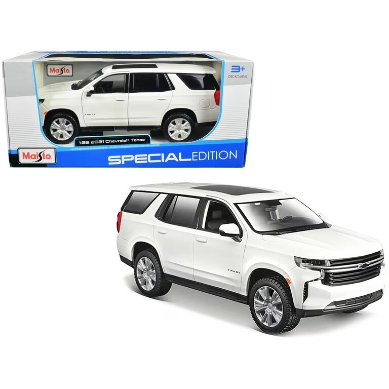2021 Chevy Tahoe White 1/26 Scale Die-Cast Model by Maisto