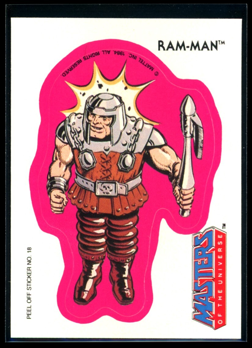 1984 MOTU Masters of the Universe RAM-MAN Sticker #18 Near Mint C3