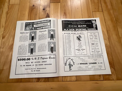 Cleveland Barons Buffalo Bisons 1950’s AHL Hockey Game Program - Picture 10 of 15