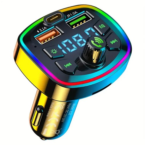 Car Wireless Bluetooth FM Radio Transmitter MP3 Player USB & Type C Fast Charger - 第 1/8 張圖片