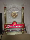 Vintage 2001 Budweiser Beer Lighted Wall Clock Advertising Sign Ornate Display