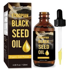 Pure Ethiopian Black Seed Oil Cold Pressed 4 oz  Edible All Natural 2.8 Thymo  