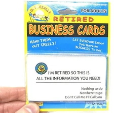 12pk Retirement Retired Business Cards - Over The Hill - Funny GaG Joke Gift