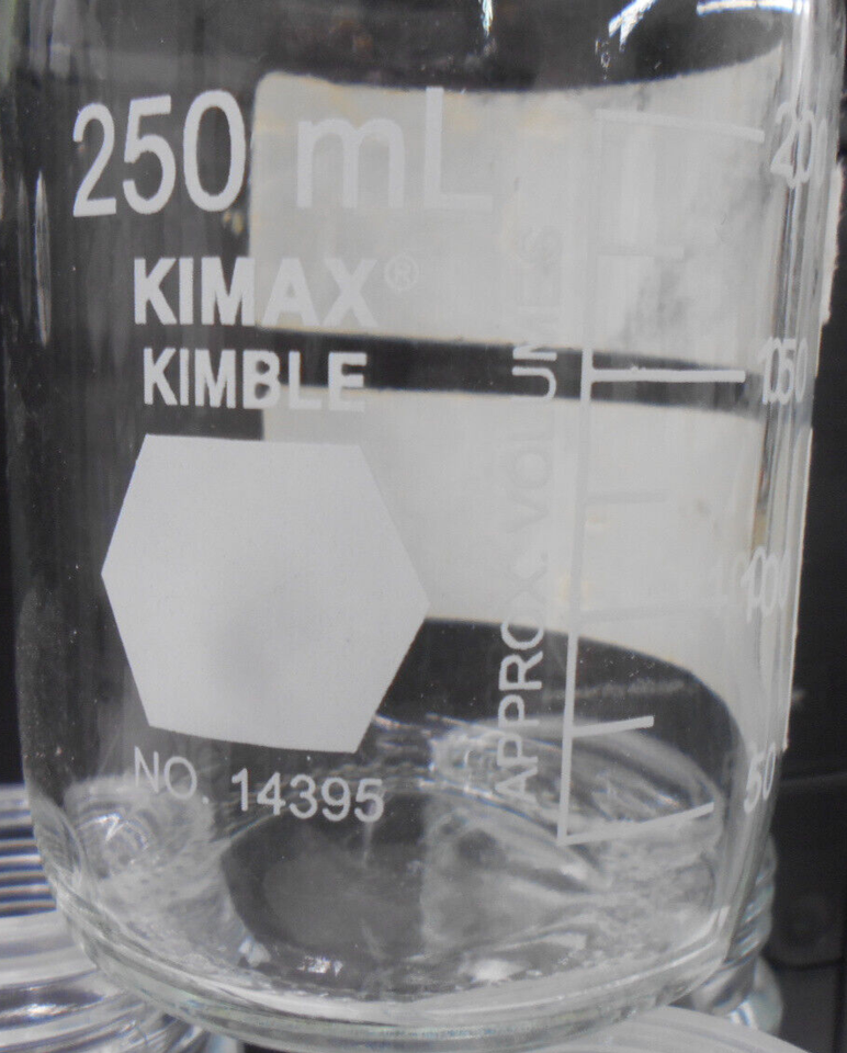 VWR 89000236 & Kymax 14395 250mL Media Storage Glass Bottle w/Ring LOT