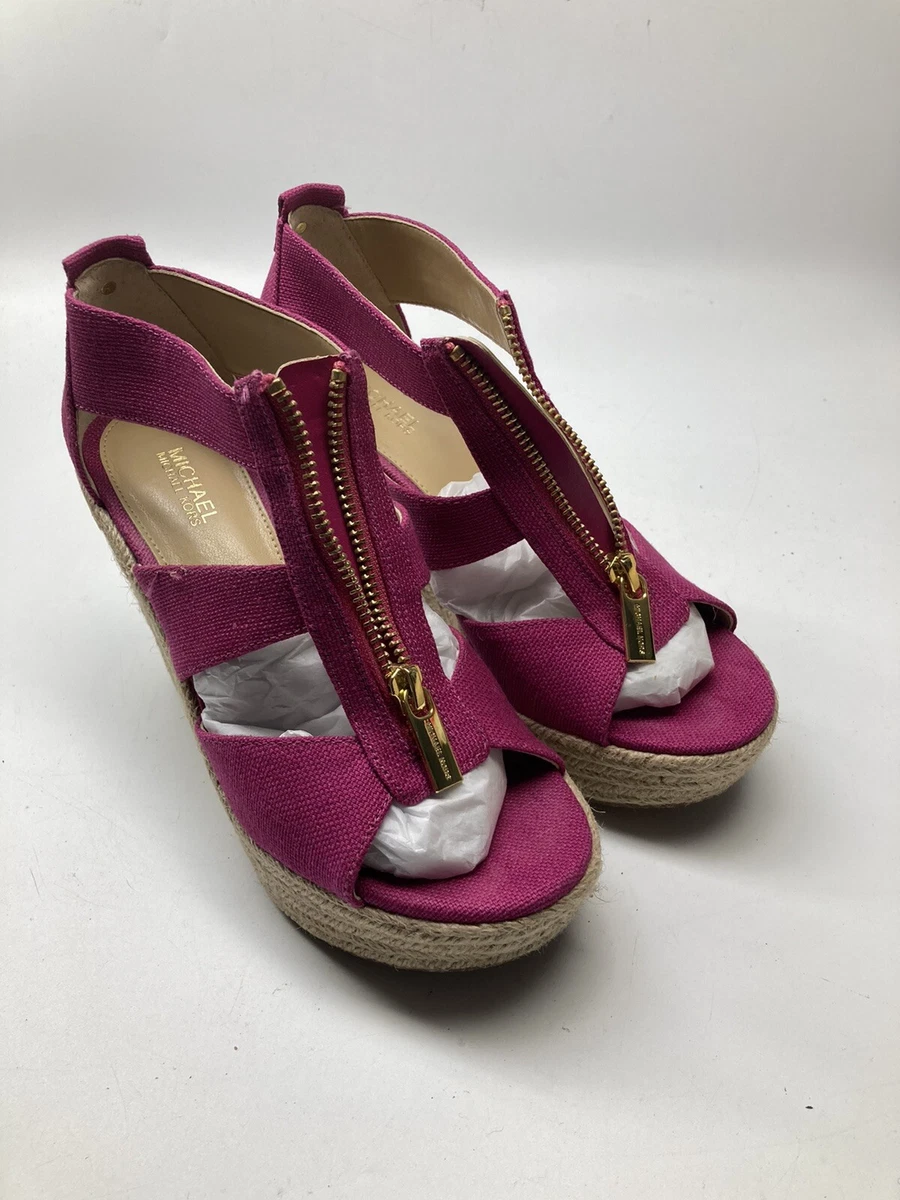 Michael kors damita wedge pink cheap