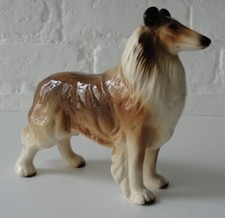 Vintage Large Rough Collie Ceramic Glazed Dog •●