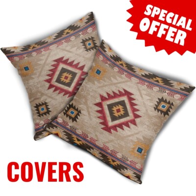 Sweetshow Southwest Pillow Covers 16x16 Set of 2 Native American Geometric Decor