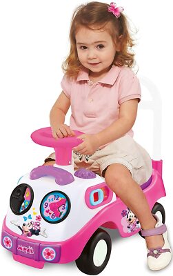 Toddler Ride On Scooter Girls Minnie Buggy Self Powered with Horn