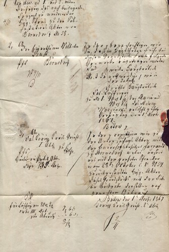 GERMANY POLAND 1867 REGISTERED STAMPLESS FL STOLP(SLUPSK) TO BUTOW W/ CONTENTS - Picture 3 of 3