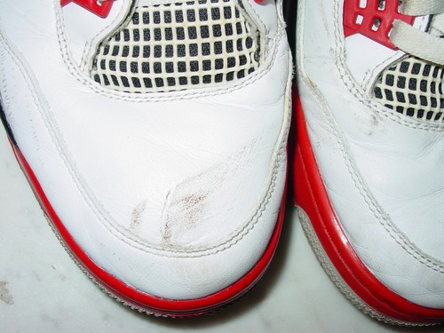 2020 Nike Air Jordan Retro 4 "Fire Red" White/Red/Black Shoes Size 12 Sold As Is - Picture 15 of 19