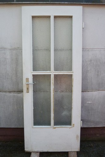 alte Tür Zimmertür Holztür mit Glas, ca. 83,8 cm x ca. 211,0 cm