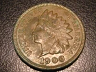1900 Indian Head Cent Damaged