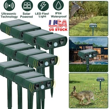 Ultrasonic Animal Repeller Solar Power Outdoor Pest Mice Deer Sensor Waterproof