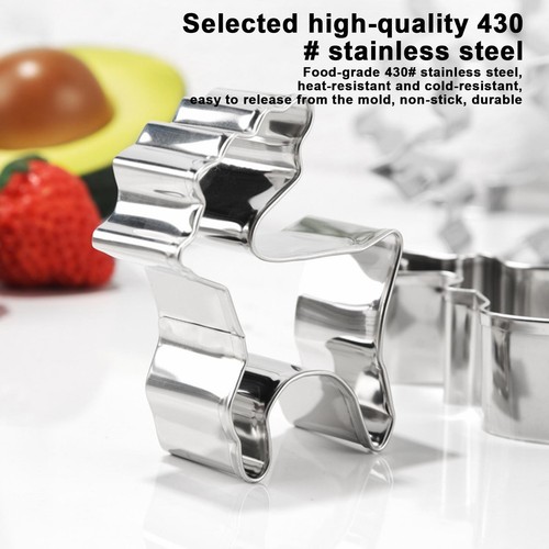 10pcs Christmas Cookie Cutter Set Stainless Steel Cutters Baking Cookies Cutter - Picture 10 of 12