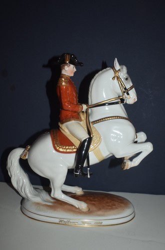 Vienna Wien Augarten Porcelain Spanish Horse Rider Figurine Levade Damaged