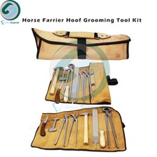 Hoof Care Grooming Kit for Horse Shoe Farrier With Carry Bag Set of 8 Pcs