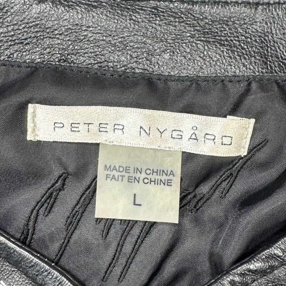 Suéter Peter Nygard Mujer Grande Cuero Negro Suéter Navidad Vacaciones Invierno Foto 3 de 4