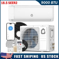 9000 BTU Ductless Air Conditioner ,Mini Split Heat Pump AC 18.5 SEER2 w/Kit WIFI