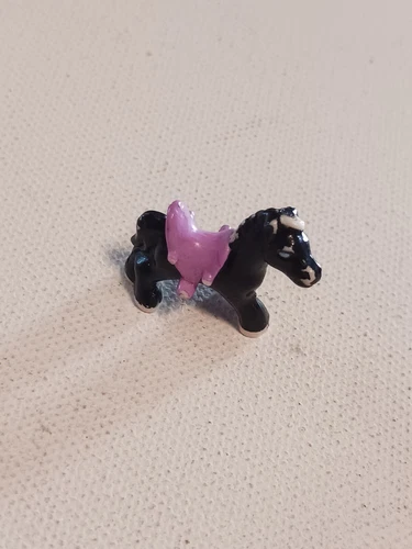 Vintage Bluebird Polly Pocket 1994 Happy Horses Black Horse Pony Figure