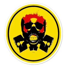 Radioactive Gas Mask, Vinyl Decal Sticker, Indoor Outdoor, 3 Sizes, #8228