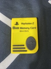 Geniune PS2 Playstation 2 Yellow Memory Card 8 MB Magic Gate Nyko PS-8516