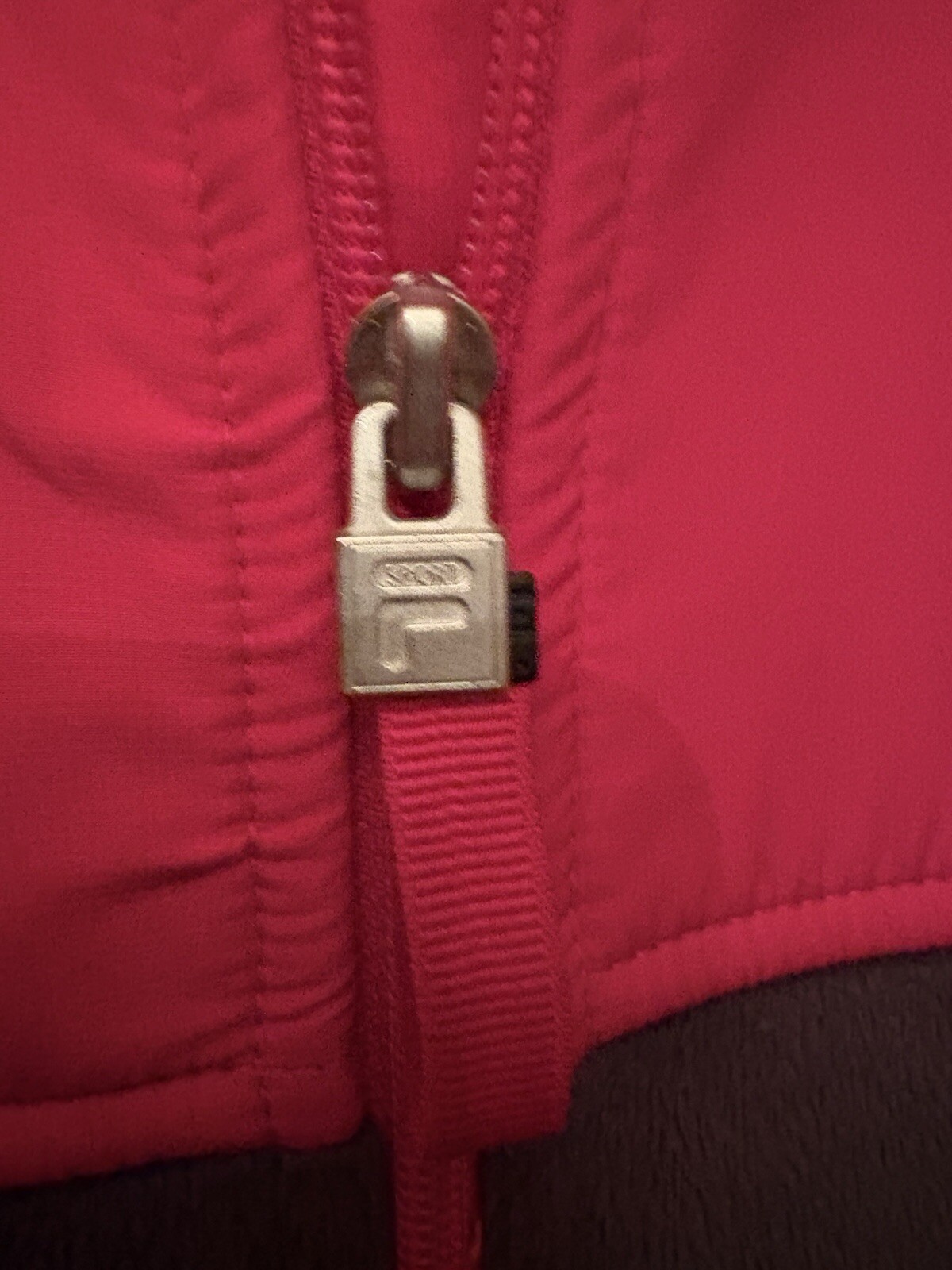 Giacca pile donna vintage anni 90 Fila Sports full zip grande rosa grigio