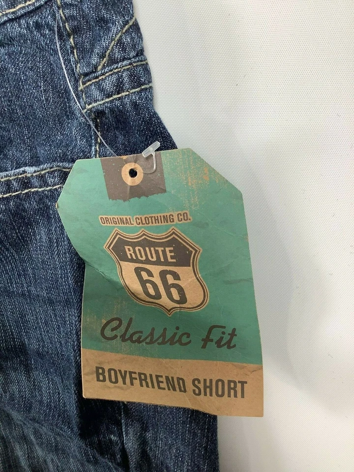 Womens Route 66 Blue Classic Fit Denim Boyfriend Shorts Size 16 NEW! NWT - Image 4 of 4