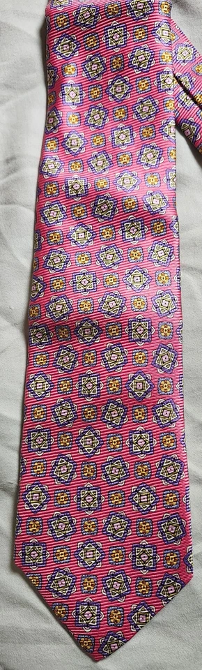 Corbata de seda Robert Talbott Best Of Class Nordstrom rosa vivo azul geométrica Foto 3 de 4