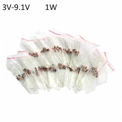 12 Values 60pcs 3V-9.1V 1W Voltage Regulator Diode Diodes Assortment Kits 