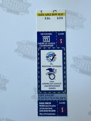 1993 ALCS Game 5 Ticket Chicago White Sox Toronto Blue Jays 10/10