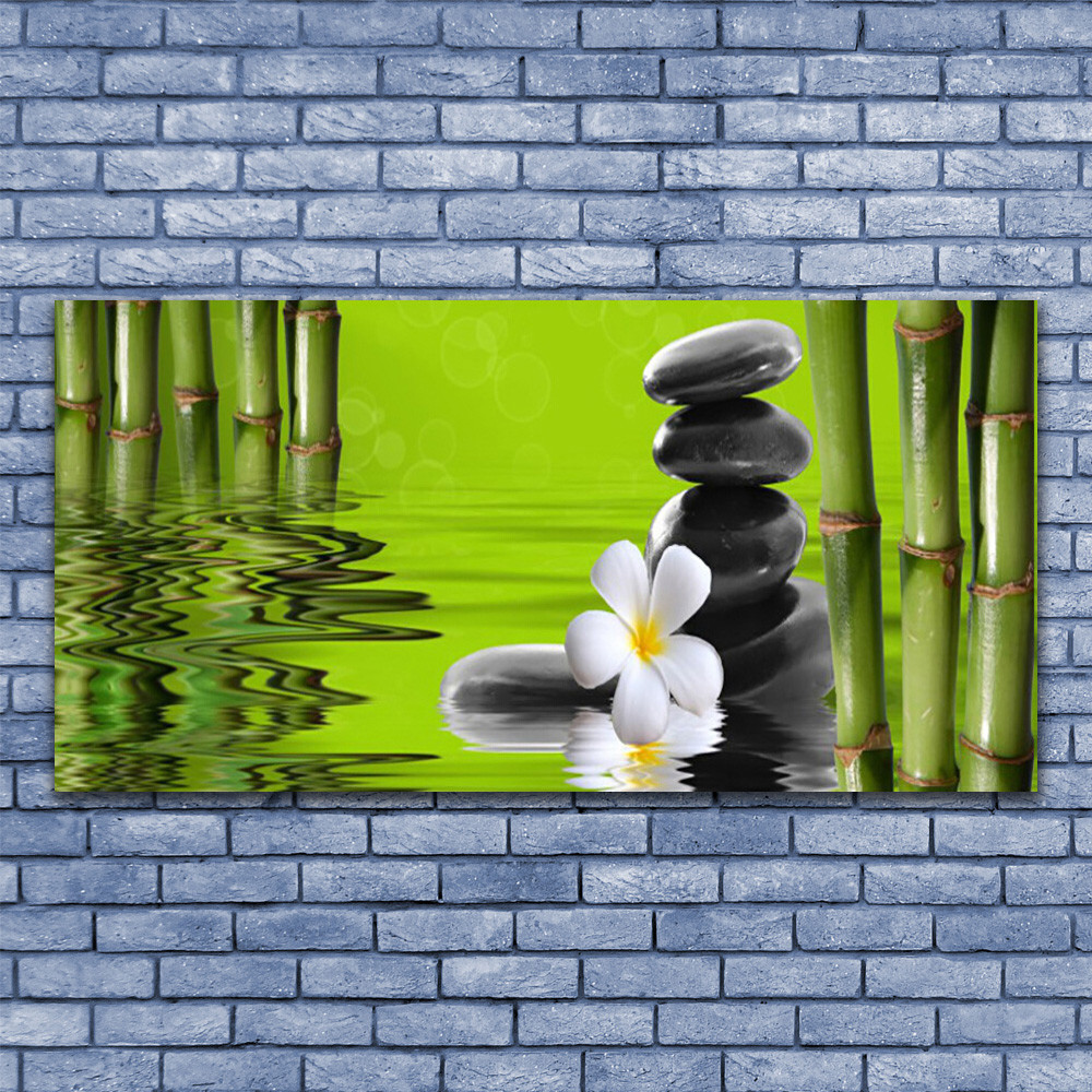 Tableau Plexiglas 140x70 d'art bambou avec finitions brillantes luxe