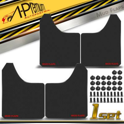 4x Black Universal Splash Guard Mud Flaps MudGuards for Car SUV Pickup Van Truck