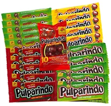 Pulparindo 21 Pcs Bundle 4 Flavors Tamarind Bars 1 XSpicy Dots Mexican Candy