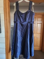 NWT Davids Bridal Size 20 Tea Length Navy Blue Dress