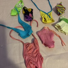 15 BARBIE DOLL CLOTHS - Vintage Lot of 12 1pc Bathing Suits Multi Colors