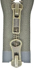 YKK Zipper From 30-100 Cm 5 Mm Metal Dark Olive 2 Way Dividable