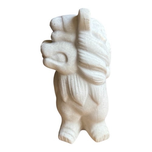 Chinese Foo Dog Figurine White Marble Look Plastic 11.25” X 12” X 6 - Picture 5 of 6