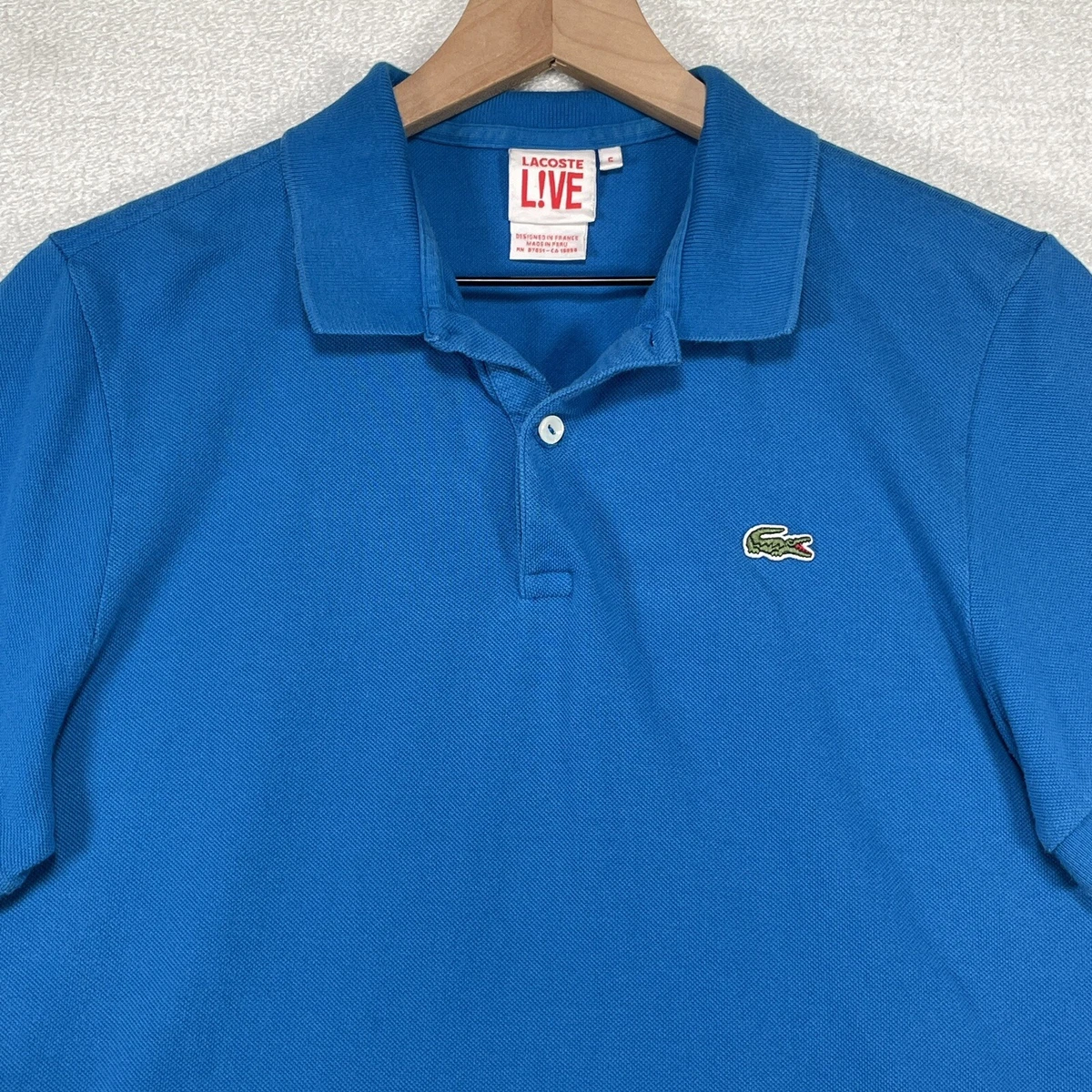 Lacoste Live Polo Shirt Mens 5 (L) Short Sleeve Lightweight Blue