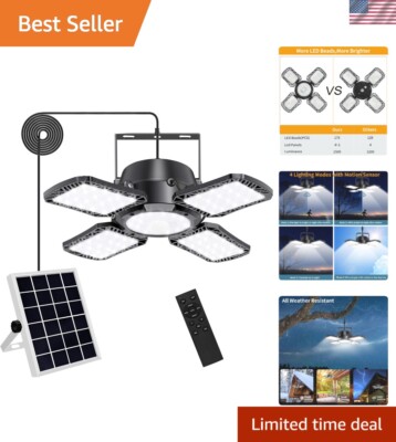 Multi-Function Solar Shed Light with 176 LEDs and 5M Cable for All Conditions