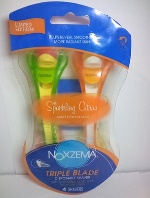 Noxzema Limited Edition Sparkling Citrus Triple Blade Disposable Shaver 4 Pack