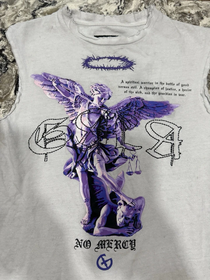 GALA No Mercy Angel Sleeveless T-shirt Sz Small *small Stain In Photo* - Image 2 of 4