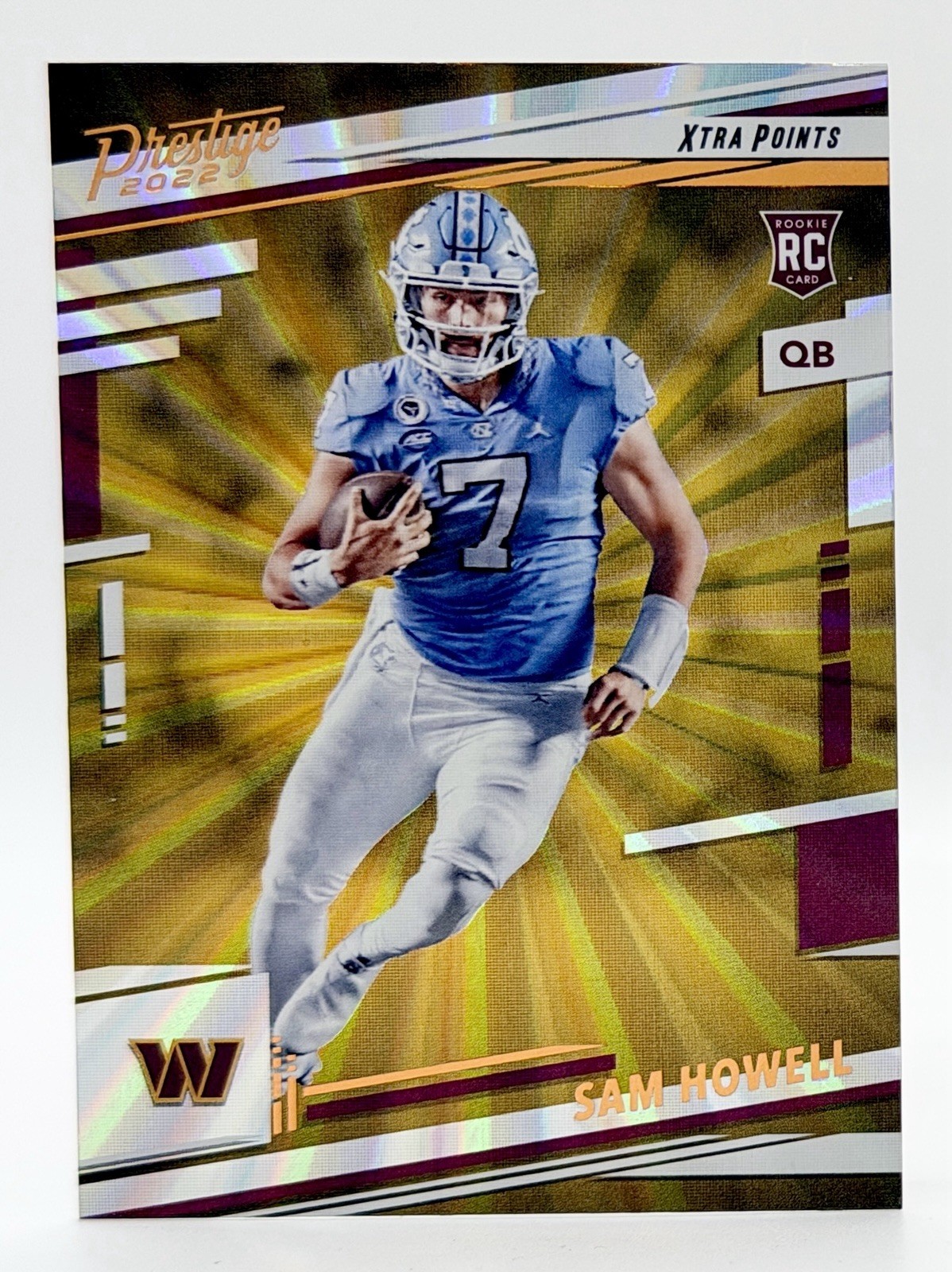 2022 Panini Prestige Xtra Points Sunburst #305 Sam Howell RC Commanders