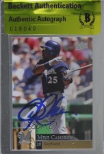 BAS 2009 Upper Deck Mike Cameron #219 Beckett Auth Sticker Auto 3c7