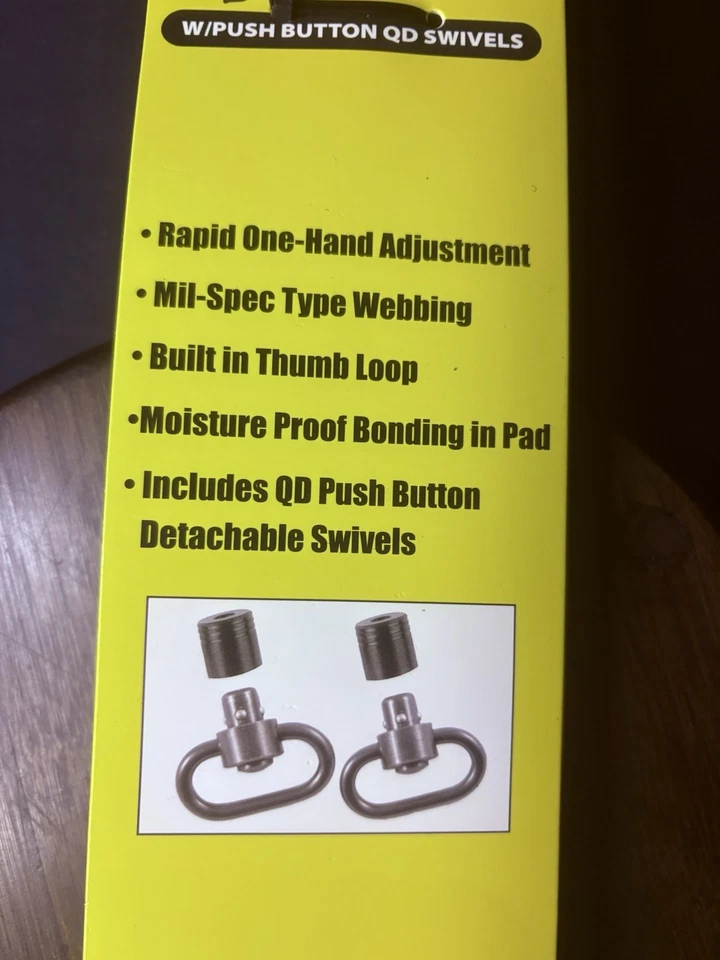 Eslinga acolchada para rifle Coyote marrón súper honda conexión exterior con pivotes QD Foto 3 de 4