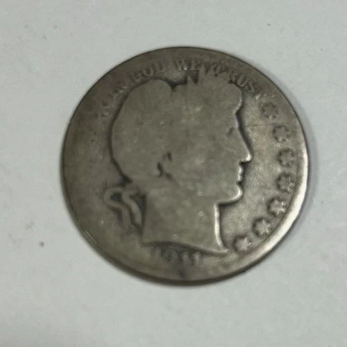 1911-D Barber Half Dollar Very Worn Good Melt Value
