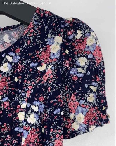 Something Sassy Girls Multicolor Floral Short Sleeve A-Line Dress Size 10 - Picture 6 of 7