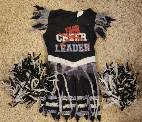 Costume da Cheer Leader Spaventoso Taglia M Con Pom-Poms - Foto 1 di 4