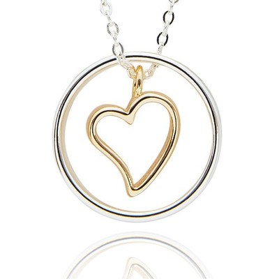 equilibrium Friends Forever zweifarbige Herz Kreis Halskette Geschenk